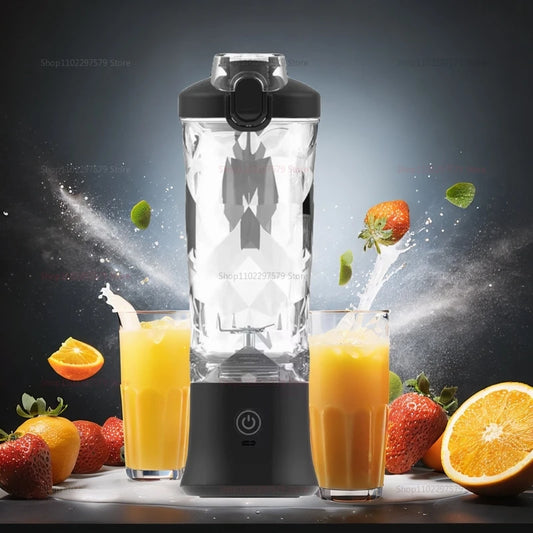 Mezclador portÃƒÂ¡til de 600ml, mezclador de batidos con taza de fruta para el hogar, mezclador de batidos recargable por USB de 4000mAh, exprimidor personal, herramientas de cocina