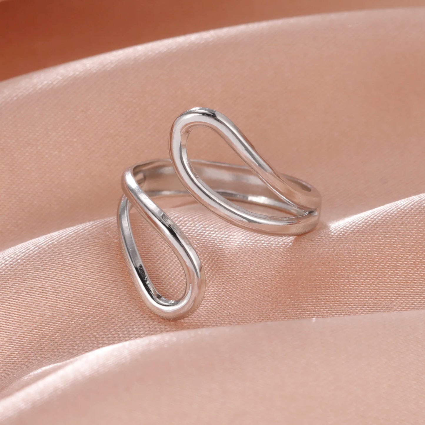 Skyrim-anillos de acero inoxidable para mujer, corazÃ³n geomÃ©trico, estÃ©tico, ajustable, abierto, joyerÃ­a de fiesta, regalos al por mayor