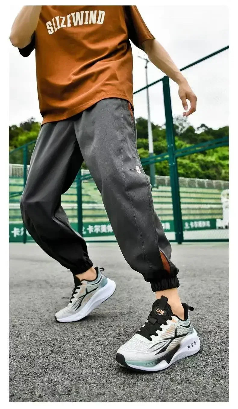 Zapatos para correr y caminar para hombre: zapatillas de tenis con cordones, ligeras, cómodas y transpirables