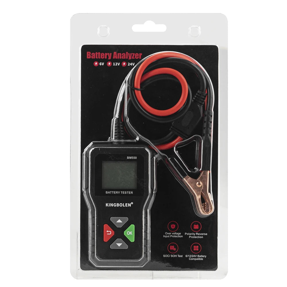 KINGBOLEN BM550, BM550 PLUS probador de baterÃ­a de coche 6V 12V 24V sistema de baterÃ­a detectar analizador de baterÃ­a automÃ¡tico herramienta de baterÃ­a de coche SOC SOH