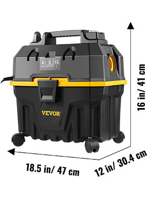 VEVOR-aspiradora portátil en seco y húmedo, 15L, para coche y electrodomésticos, potente aspirador de succión de 1200W y soplador de aire